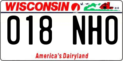 WI license plate 018NHO