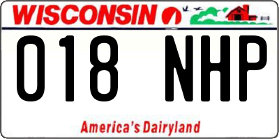 WI license plate 018NHP