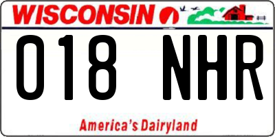 WI license plate 018NHR