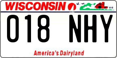 WI license plate 018NHY