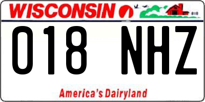 WI license plate 018NHZ