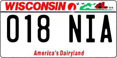 WI license plate 018NIA