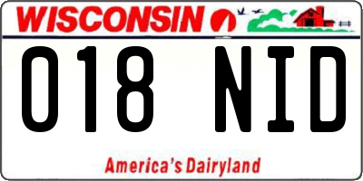 WI license plate 018NID