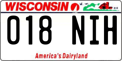WI license plate 018NIH