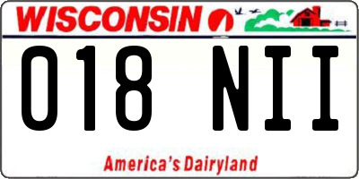 WI license plate 018NII