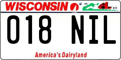 WI license plate 018NIL