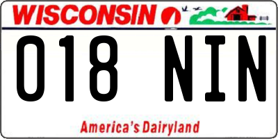 WI license plate 018NIN