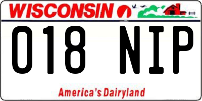 WI license plate 018NIP