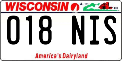 WI license plate 018NIS