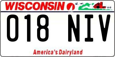 WI license plate 018NIV