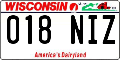 WI license plate 018NIZ