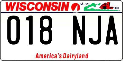 WI license plate 018NJA