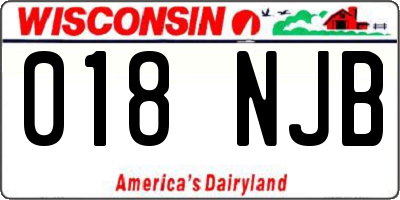 WI license plate 018NJB