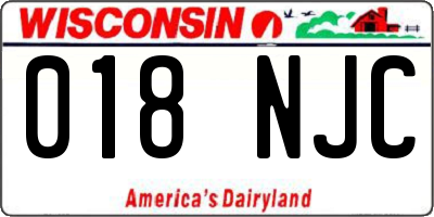 WI license plate 018NJC