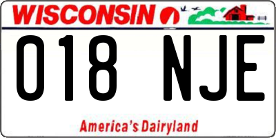 WI license plate 018NJE