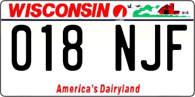WI license plate 018NJF