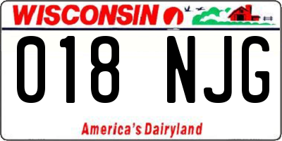 WI license plate 018NJG