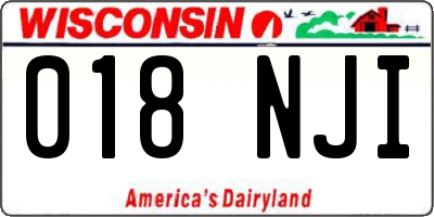 WI license plate 018NJI