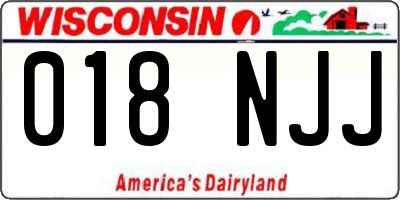 WI license plate 018NJJ