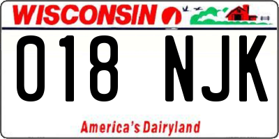 WI license plate 018NJK