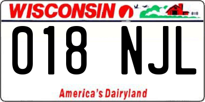 WI license plate 018NJL