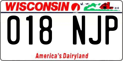 WI license plate 018NJP