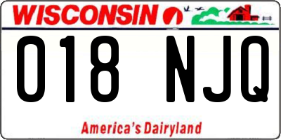 WI license plate 018NJQ