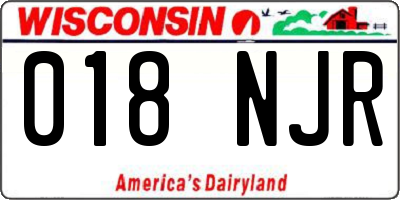WI license plate 018NJR