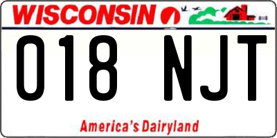 WI license plate 018NJT