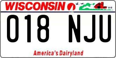 WI license plate 018NJU