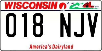 WI license plate 018NJV