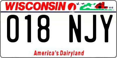 WI license plate 018NJY