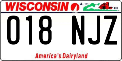 WI license plate 018NJZ