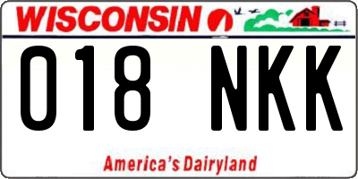WI license plate 018NKK