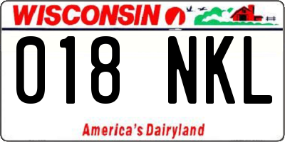 WI license plate 018NKL