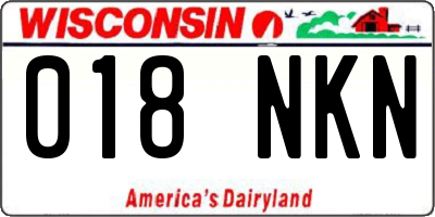 WI license plate 018NKN