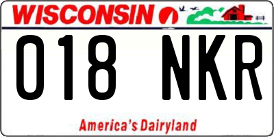 WI license plate 018NKR