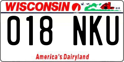 WI license plate 018NKU