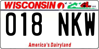 WI license plate 018NKW