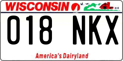 WI license plate 018NKX