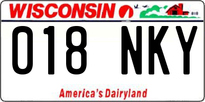 WI license plate 018NKY