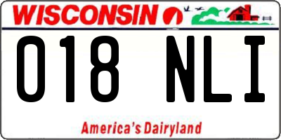 WI license plate 018NLI