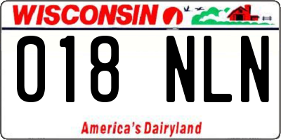 WI license plate 018NLN