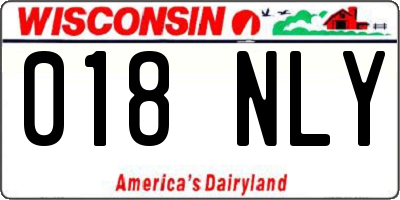 WI license plate 018NLY
