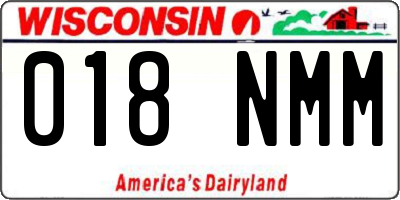 WI license plate 018NMM