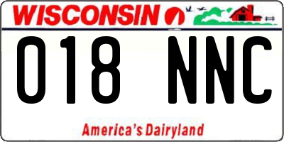 WI license plate 018NNC