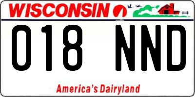 WI license plate 018NND