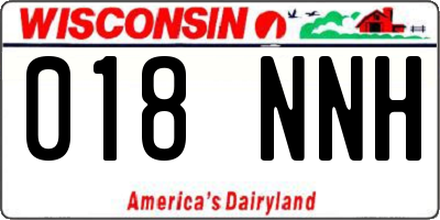 WI license plate 018NNH