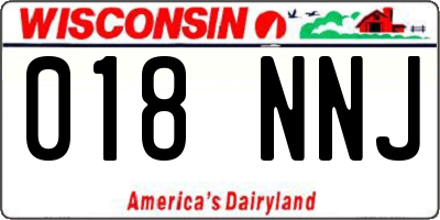 WI license plate 018NNJ