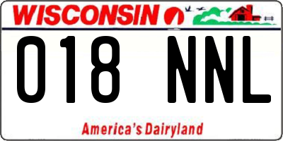WI license plate 018NNL